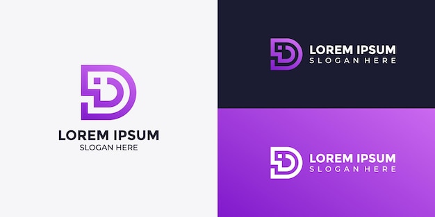 El logotipo minimalista de la letra D