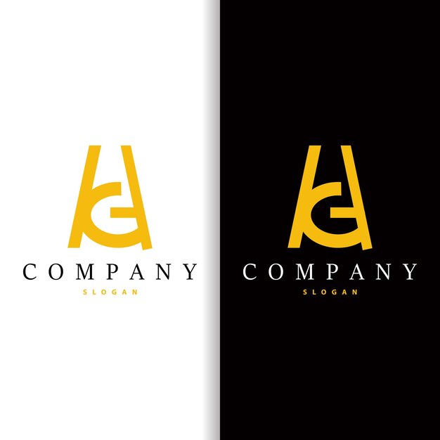 Logotipo minimalista de la letra GA Logotipo AG Elemento de plantilla vectorial de icono moderno y de lujo