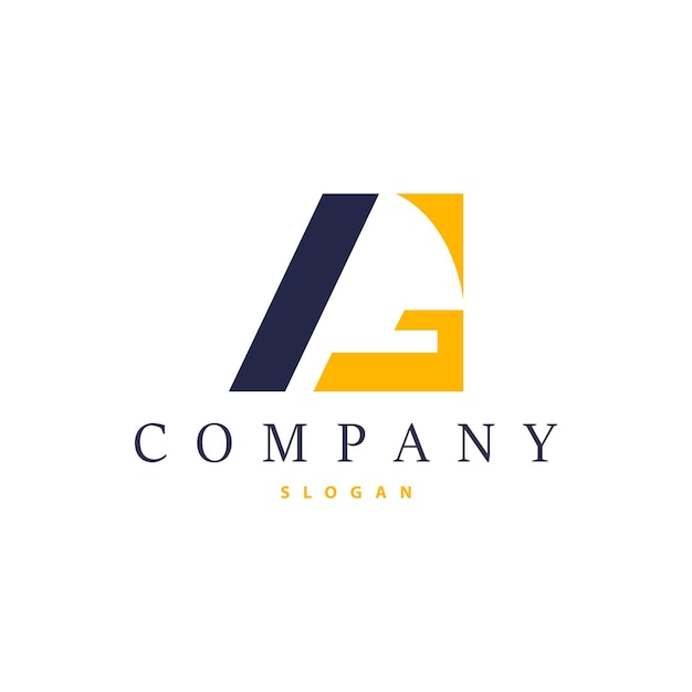 Logotipo minimalista de la letra GA Logotipo AG Elemento de plantilla vectorial de icono moderno y de lujo