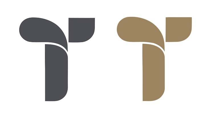 Vector el logotipo minimalista de la letra inicial t la forma mínima de la letra t del alfabeto