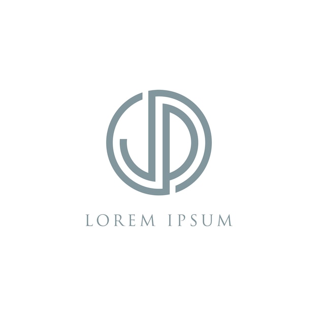 Logotipo minimalista de las letras J y P