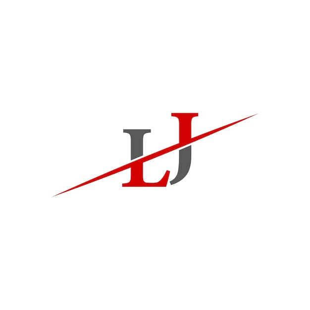 Logotipo minimalista de LJ con línea diagonal dinámica