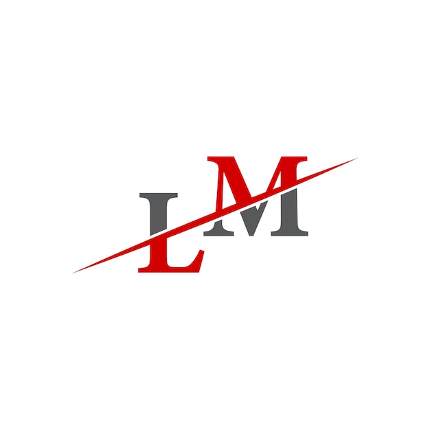Logotipo minimalista de LM con línea diagonal dinámica