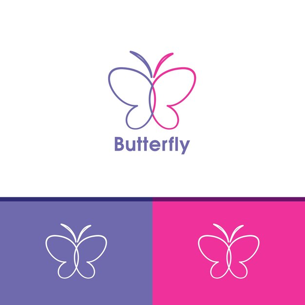 El logotipo minimalista de la mariposa