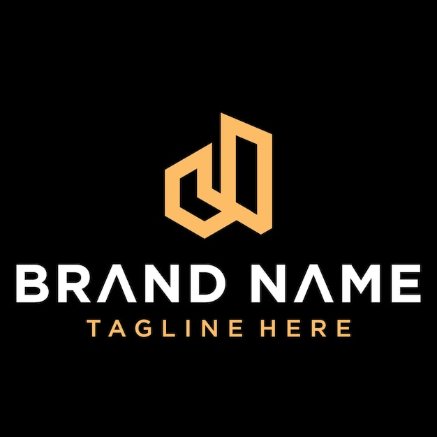 Logotipo minimalista moderno de la letra D sobre fondo negro