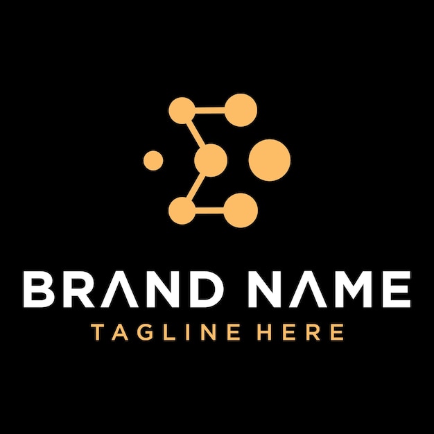 Logotipo minimalista moderno de la letra E sobre fondo negro