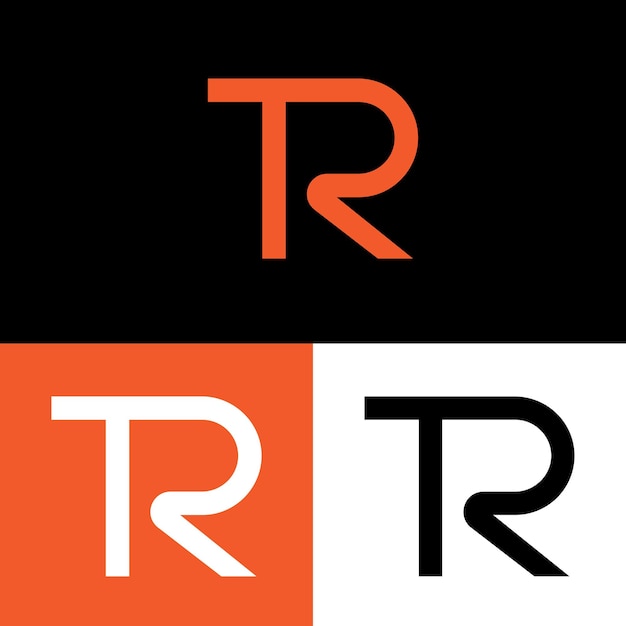 Vector logotipo minimalista con monograma t y r
