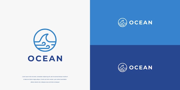 el logotipo minimalista de las olas oceánicas