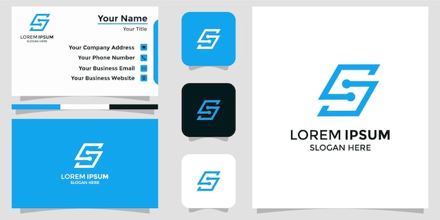 Vector logotipo minimalista s y tarjeta de marca