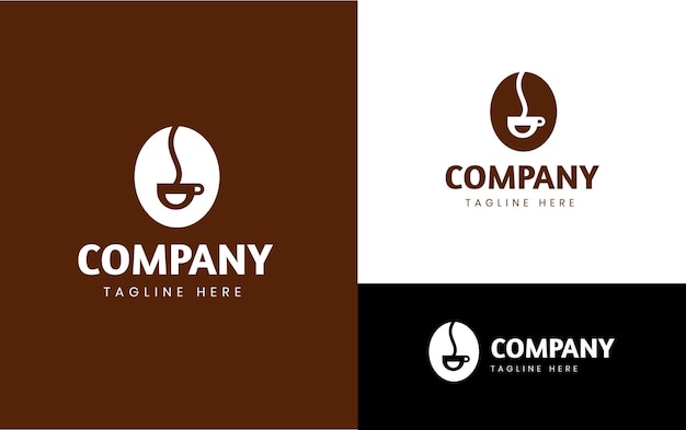 Logotipo minimalista de sonrisa de café.