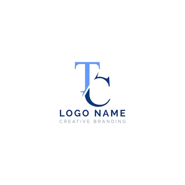 Logotipo minimalista de TC para la marca y la identidad