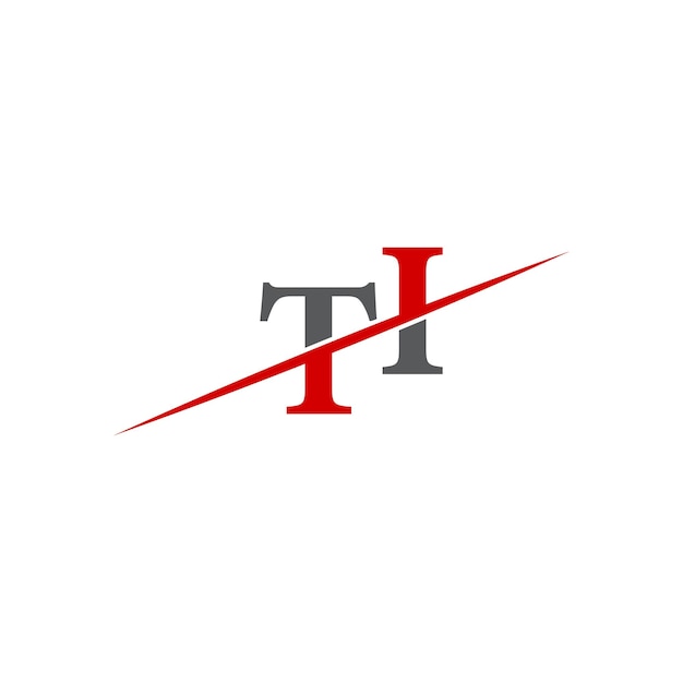 Logotipo minimalista de TI con línea diagonal dinámica