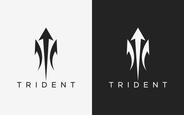 El logotipo minimalista del tridente El logotipo moderno del tridente abstracto
