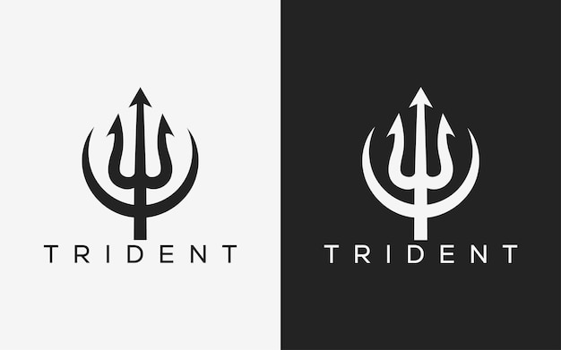 El logotipo minimalista del tridente El logotipo moderno del tridente abstracto