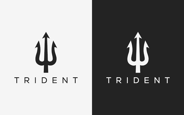 El logotipo minimalista del tridente El logotipo moderno del tridente abstracto