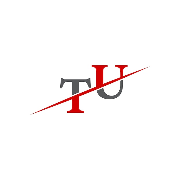 Logotipo minimalista de TU con línea diagonal dinámica