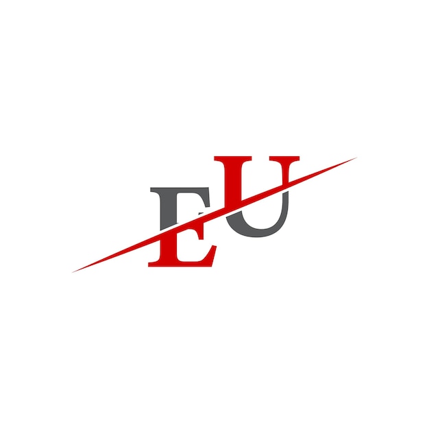 Logotipo minimalista de la UE con línea diagonal dinámica