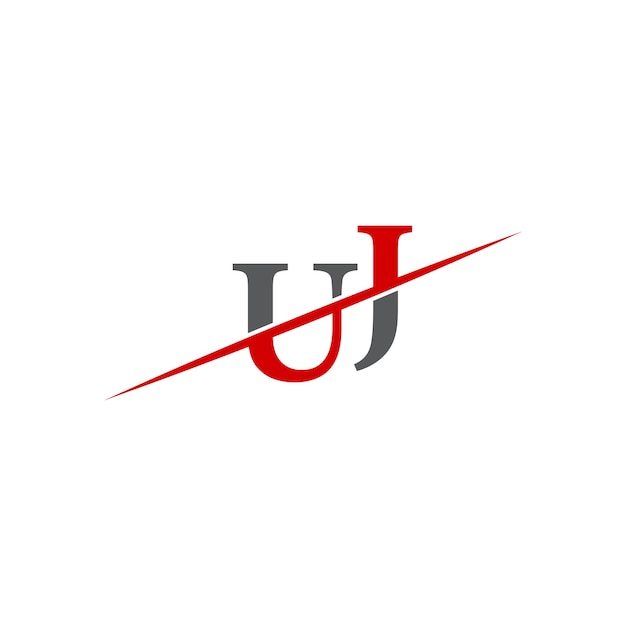 Logotipo minimalista de UJ con línea diagonal dinámica