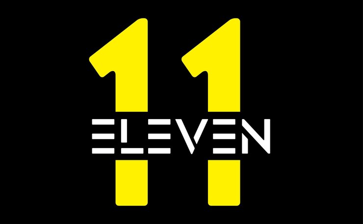 Vector logotipo mínimo de 11 once