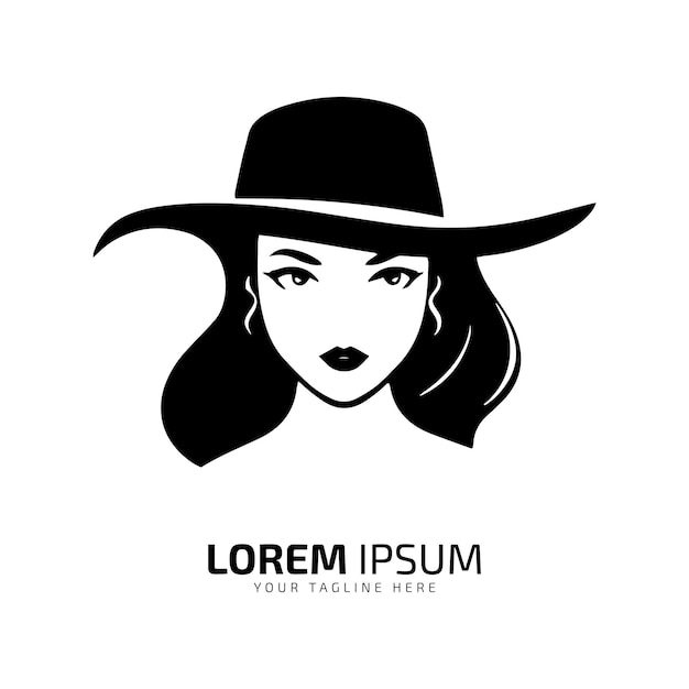 Logotipo mínimo y abstracto de dama vector chica icono mujer silueta diseño aislado femenino