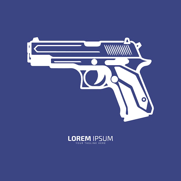 Logotipo mínimo y abstracto del diseño de silueta de arma de icono de pistola vectorial de pistola