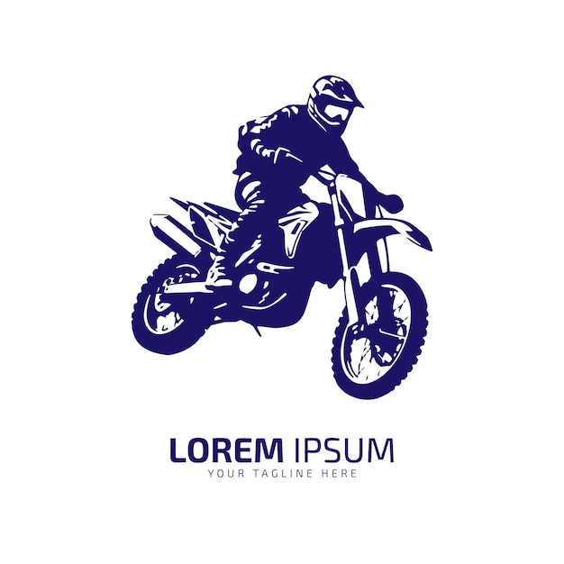 logotipo mínimo y abstracto del icono de bicicleta de barro silueta vectorial de bicicleta de tierra diseño aislado vista lateral