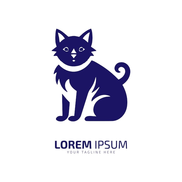 Logotipo mínimo y abstracto del icono de gato silueta vectorial de gato diseño aislado