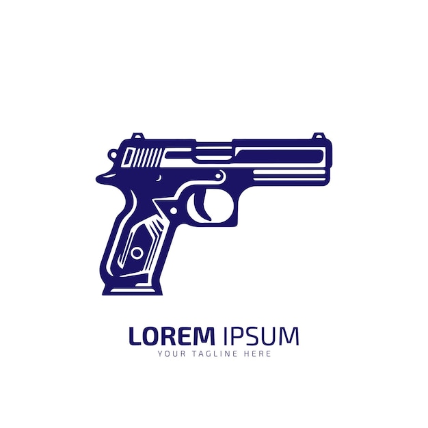 Logotipo mínimo y abstracto del icono de pistola silueta vectorial de pistola diseño aislado