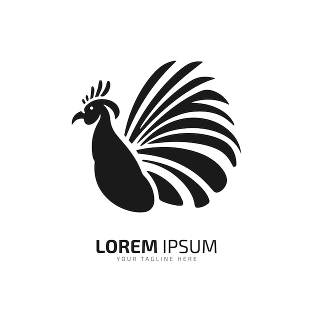 logotipo mínimo y abstracto de pavo icono selva lista vector silueta aislado diseño arte