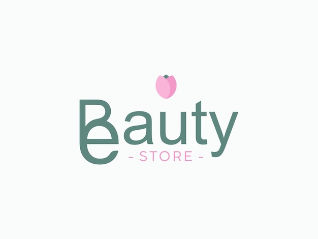 Vector logotipo mínimo de belleza con texto