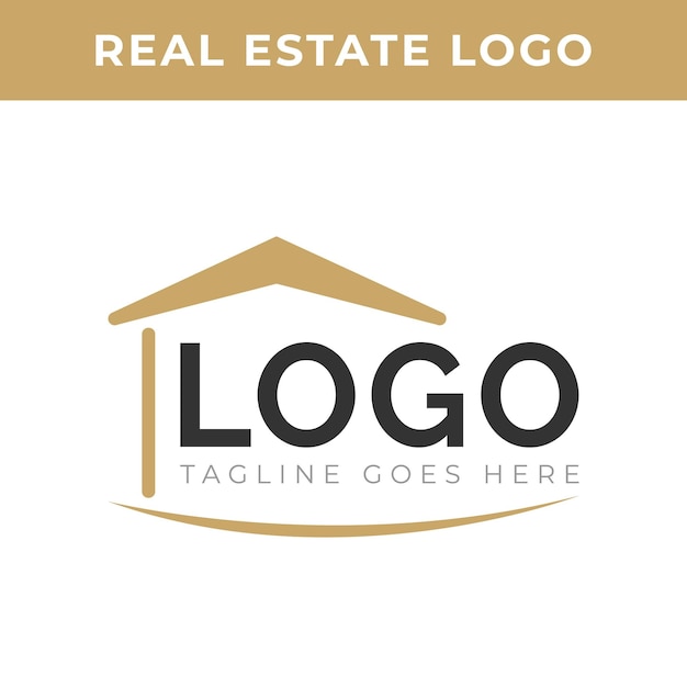 Logotipo mínimo de bienes raíces Logotipo de propiedades limpias
