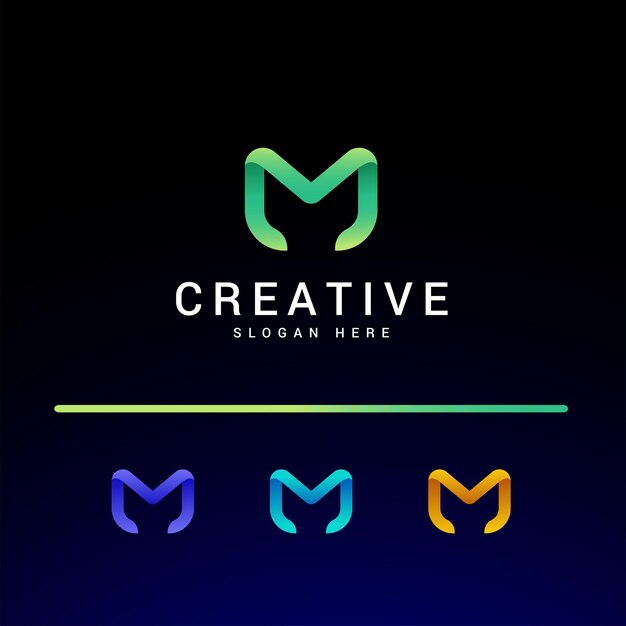 Logotipo mínimo creativo de la letra M