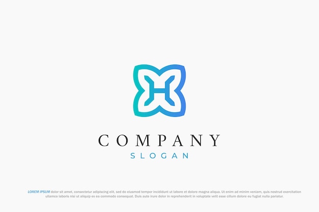 El logotipo mínimo del estilo de la letra h