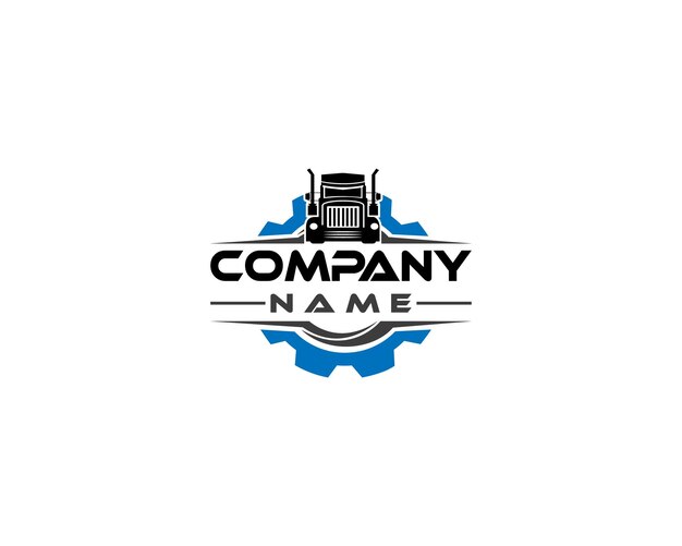 Logotipo mínimo para la industria de camiones y carga Logotipo de la empresa de transporte y reparación de camiones