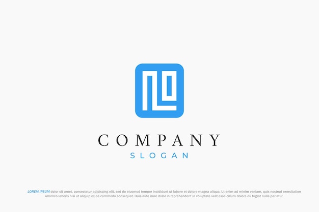 El logotipo mínimo de la letra cuadrada