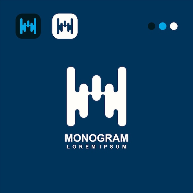logotipo mínimo m monograma logotipo m para las empresas