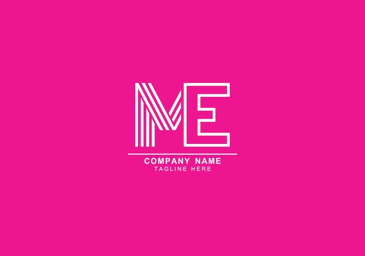 Vector logotipo mínimo me o em