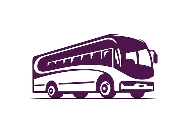 Logotipo mínimo o abstracto del icono del autobús silueta vectorial del autobús escolar diseño aislado