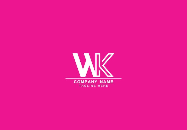 Vector logotipo mínimo y profesional de wk o kw