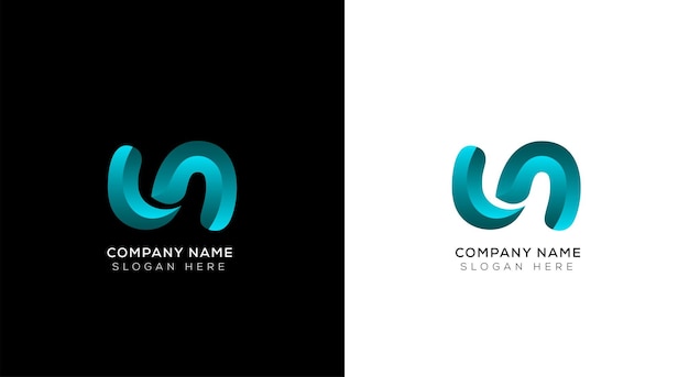 Logotipo mínimo de texto 3d con fondo blanco y negro