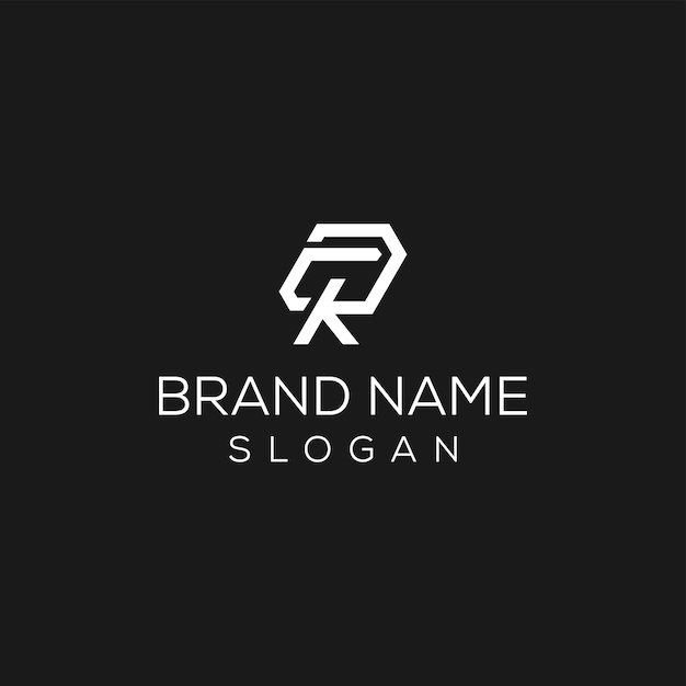 Logotipo mínimo tipográfico creativo de la letra CR