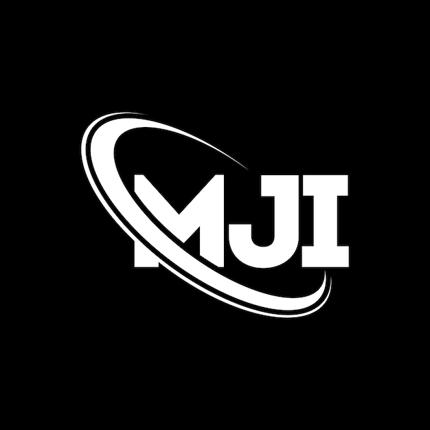Logotipo de MJI Diseño del logotipo de la letra MJI Iniciales Logotipo MJI vinculado con círculo y mayúscula Logotipo del monograma MJI Tipografía para negocios tecnológicos y marca inmobiliaria