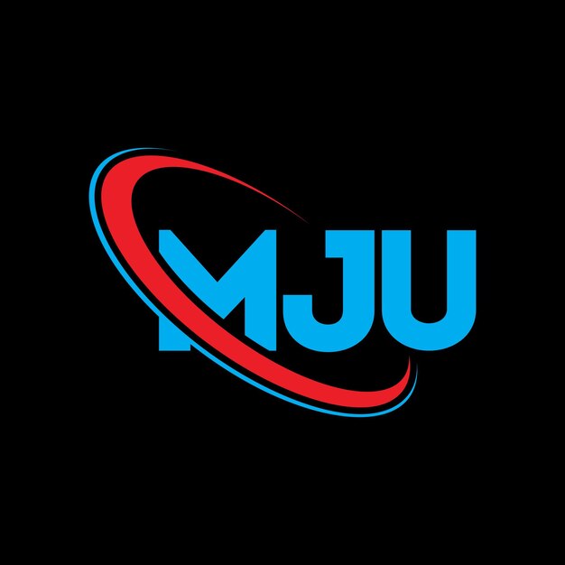 Logotipo de MJU Diseño de logotipo de letra MJU Iniciales MJU Logotipo vinculado con círculo y mayúscula Logotipo de monograma MJU Tipografía para negocios tecnológicos y marca inmobiliaria