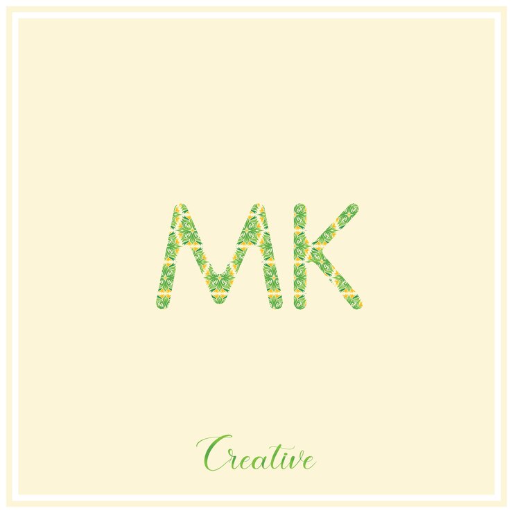 Vector el logotipo de mk natural green es el último diseño del logotipo, la ilustración vectorial, el logotipo creativo, el monograma del logotipo mínimo.
