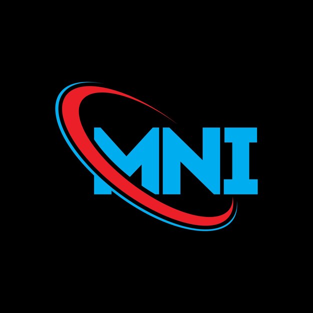 Logotipo MNI letra MNI letra diseño logotipo iniciales logotipo MNI vinculado con círculo y mayúscula logotipo monograma MNI tipografía para negocios de tecnología y marca inmobiliaria