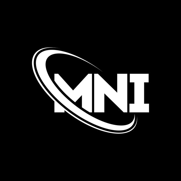 Logotipo MNI letra MNI letra diseño logotipo iniciales logotipo MNI vinculado con círculo y mayúscula logotipo monograma MNI tipografía para negocios de tecnología y marca inmobiliaria