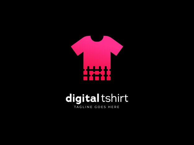 Logotipo de moda de camiseta digital virtual con icono de camiseta digital