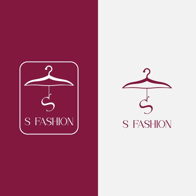 Logotipo de moda con letra S Vector de letra S Colgado Diseño de logotipo de boutique de icono Letra S inicial en mayúscula