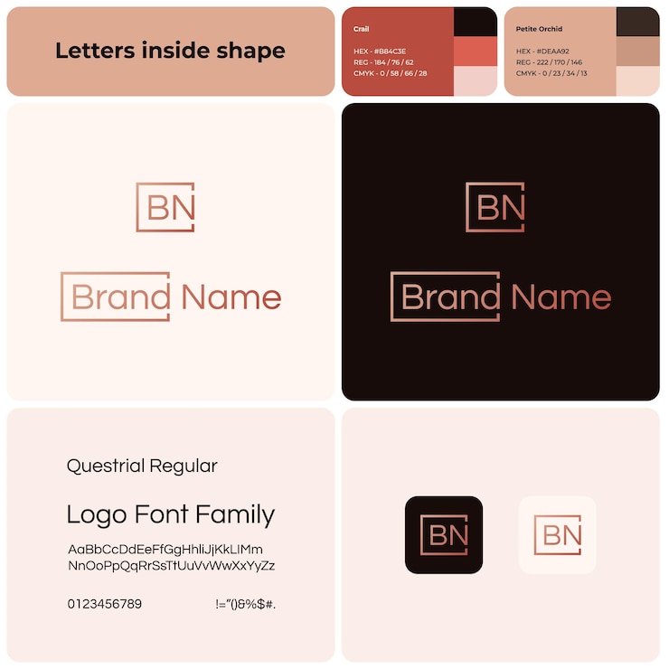 Vector logotipo de moda de lujo 2d con nombre de marca icono de nombre de marca identidad visual plantilla editable con fuente regular questrial adecuada para compras de moda de lujo