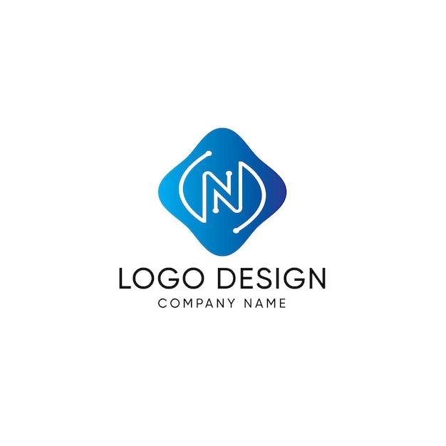 El logotipo de Modern Blue Tech con la letra N